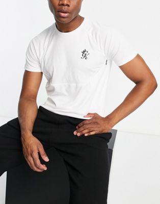 Gym King Fundamental zip detail t-shirt in white  - ASOS Price Checker