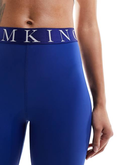 Gym King – Impact – Blå leggings med tejpad logga, 2 av 5