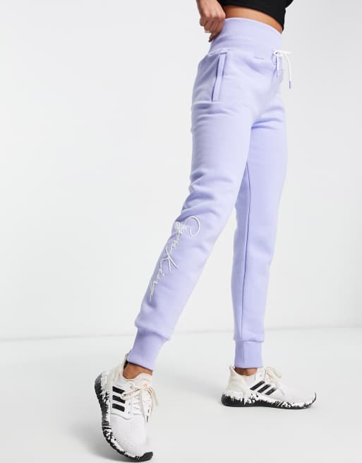 Gym King - Joggingbroek met hemelshoge taille in bleek blauw 