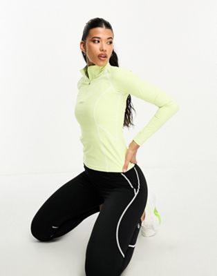 Gym King Motivate contoured 1/4 zip long sleeve top in bright green - ASOS Price Checker