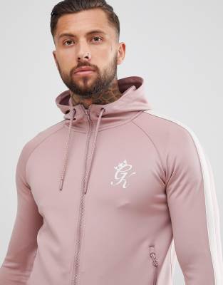 gym king poly zip hooded top