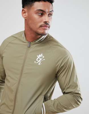 Muscle Track Jacket In Khaki-Green