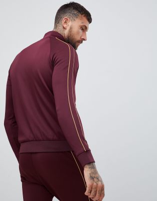gym king burgundy tracksuit