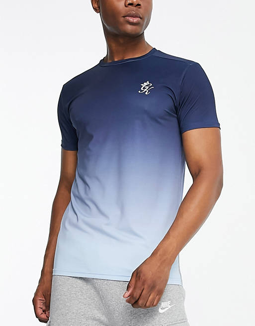 Gym King - Ombre T-shirt in marineblauw