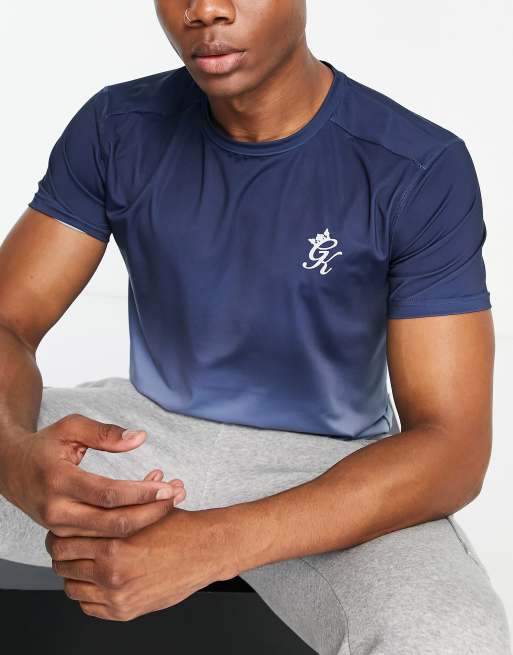 Gym King - Ombre T-shirt in marineblauw, 3 van 4
