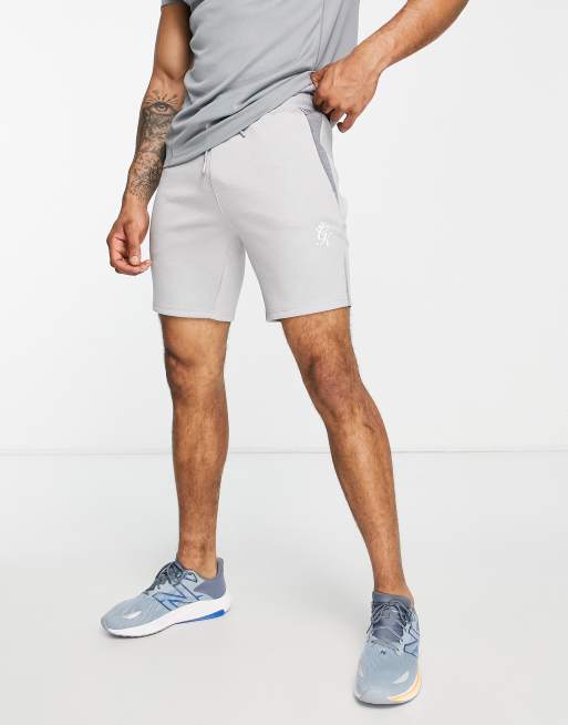 Gym King - Pantaloncini color grigio mélange chiaro con pannello a contrasto 