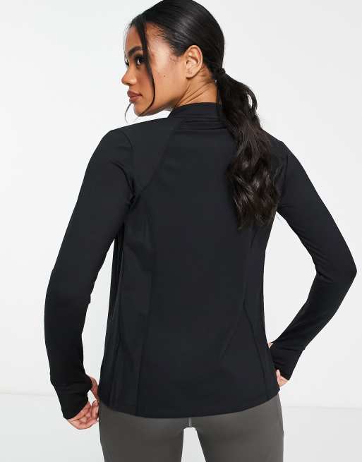 Gym King – Performance – Langärmliges Shirt in Schwarz mit durchgehendem Reißverschluss, 4 von 4
