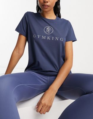 Gym King Pro branded t-shirt in dark blue