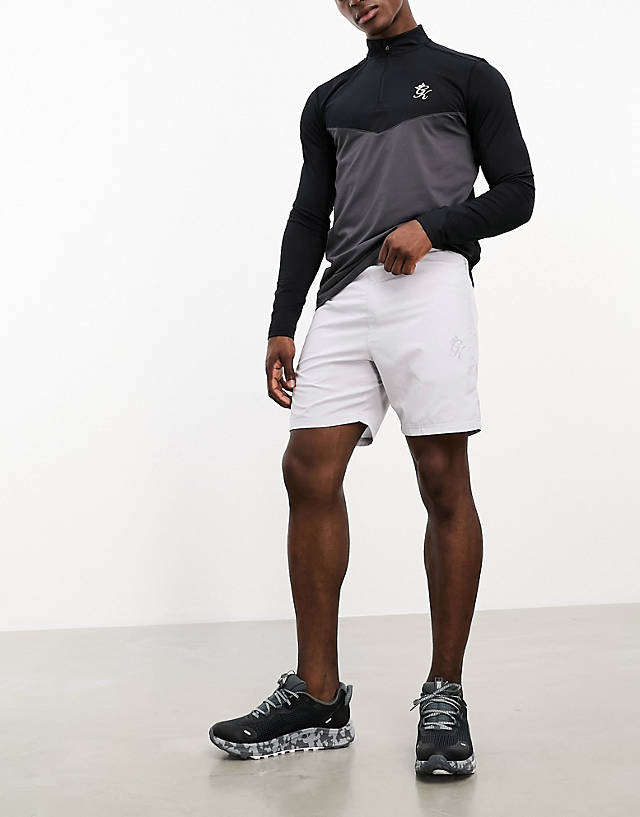 Gym King - react 6.5 inch shorts in grey and white