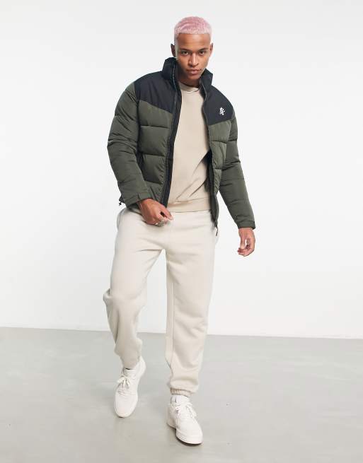 Gym King – Resolute – Unisex-Steppjacke in Schwarz und Khaki , 3 von 4