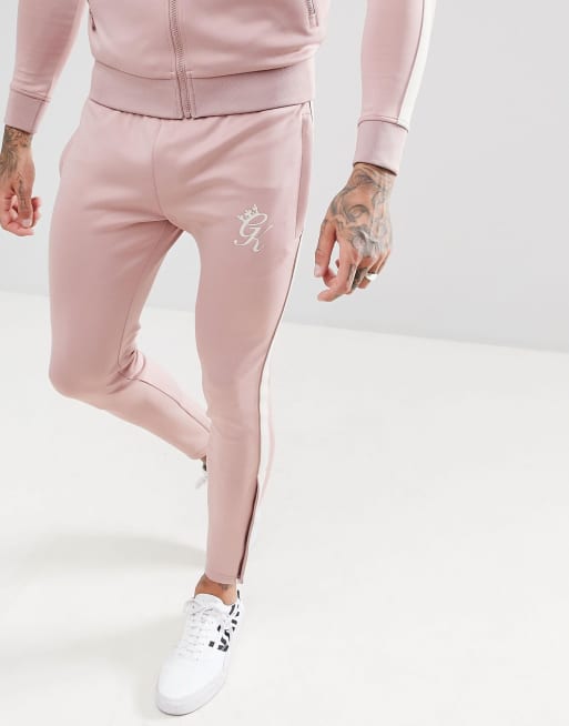 Gym King - Overall i rosa med ränder längs sidor i muscle passform, 3 av 3