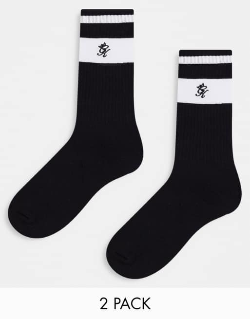 Gym King Ryu 2 pack socks in white