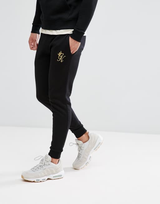 Gym king black and sales gold joggers