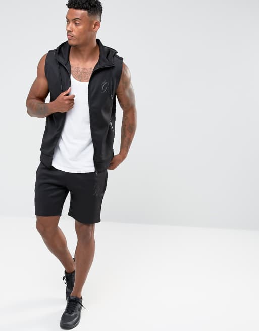 Gym king clearance sleeveless hoodie black