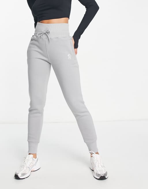 Gym King Sky high waisted joggers in pale grey