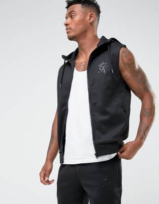 gym king sleeveless hoodie black