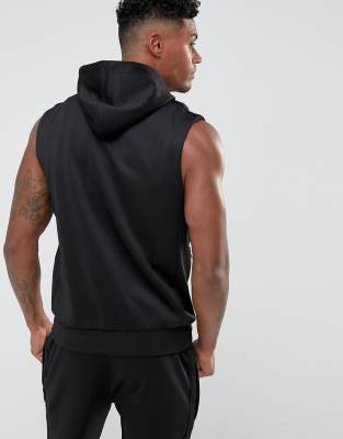 gym king sleeveless hoodie black