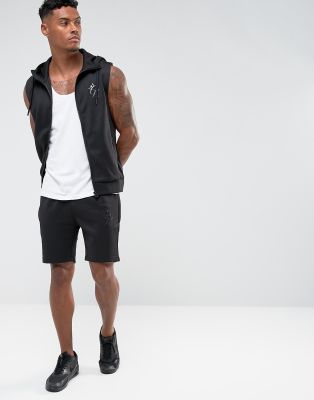 gym king sleeveless hoodie black