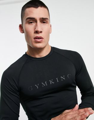 Gym King Sport logo base layer long sleeve top in black