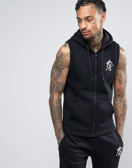 Gym King - Sweat à capuche sans manches et short - Noir, 2 de 3