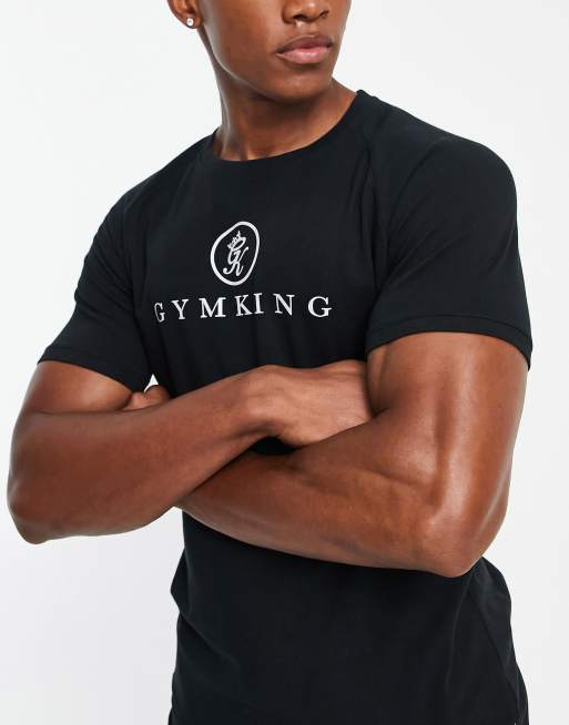 Gym King T Shirt in Schwarz mit Logo ASOS