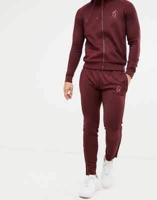 gym king tracksuit burgundy