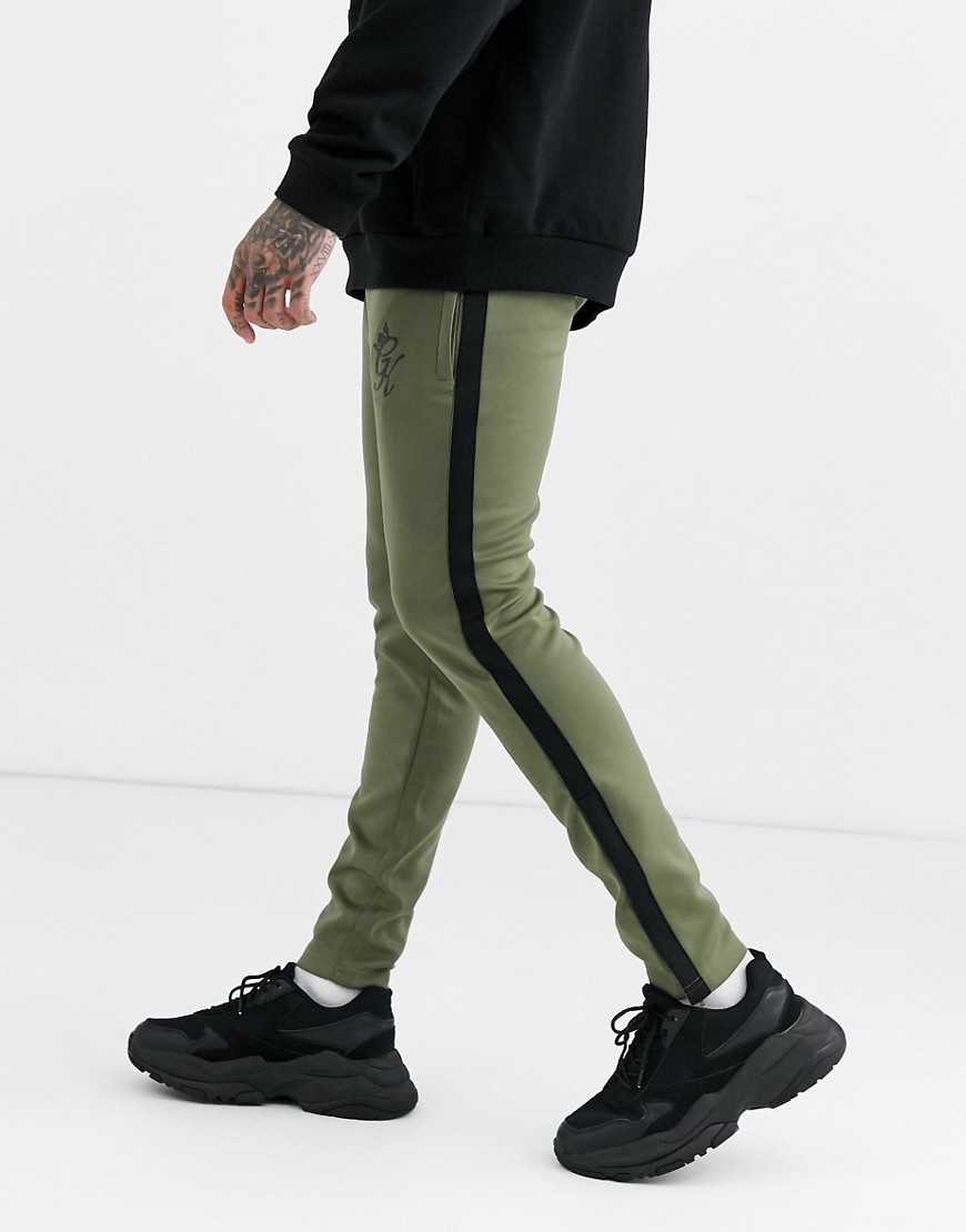 Gym King tapered poly tracksuit joggers-Green