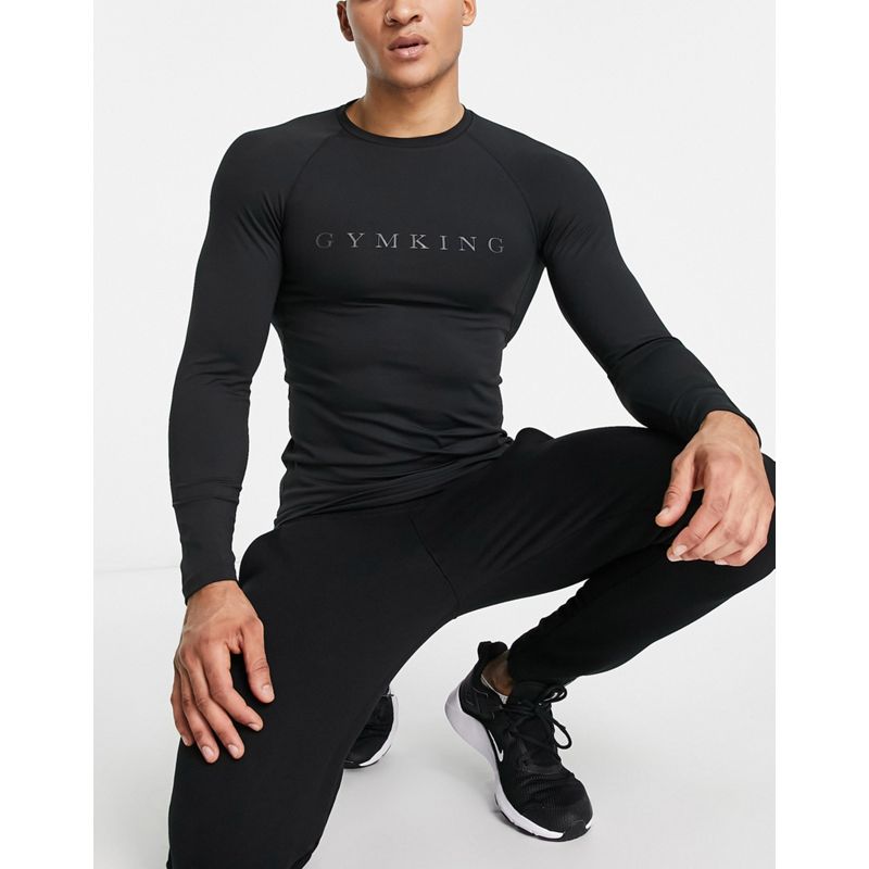 i4Qsr Activewear Gym King - Top a maniche lunghe base layer nero 