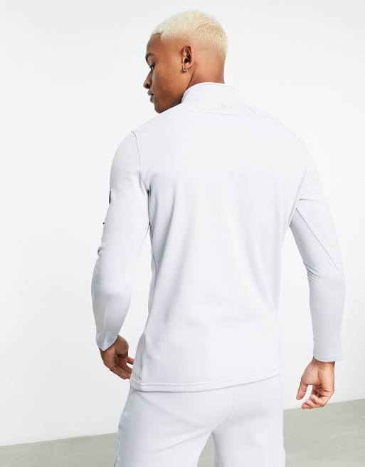 Gym King Velocity Tech 1/4 zip long sleeve top in pale grey , 2 of 4