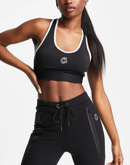 GymPro – Apparel – BH in Schwarz mit überkreuzten Rückenträgern