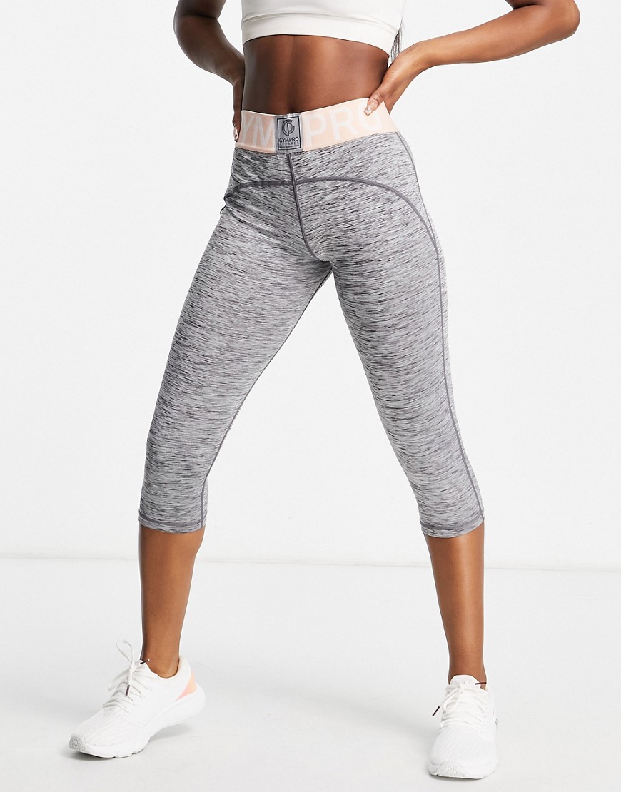GYM PRO GymPro Apparel capri leggings in pink and gray