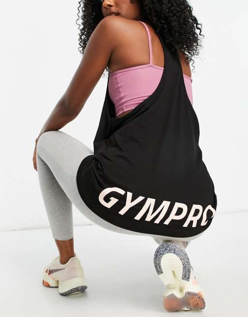 GymPro - Apparel Fashion - Canotta con dorso a vogatore nera in coordinato