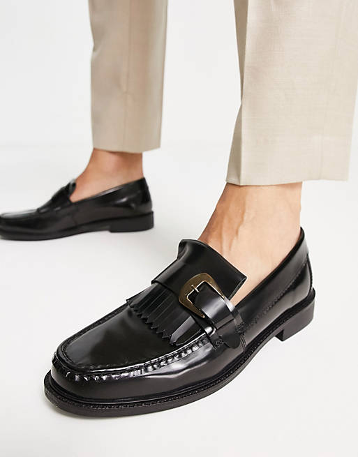 H by Hudson albert loafers in black hi shine leather | ASOS