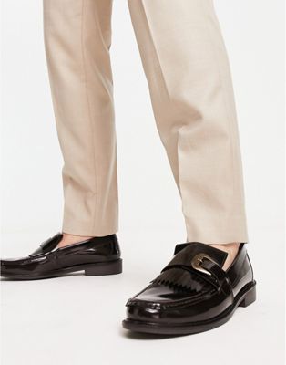 H by Hudson Exclusive Albert loafers in brown hi shine leather