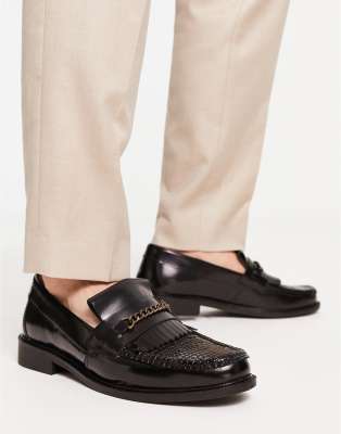 H By Hudson Alvin Loafers In Black High Shine Leather | ModeSens