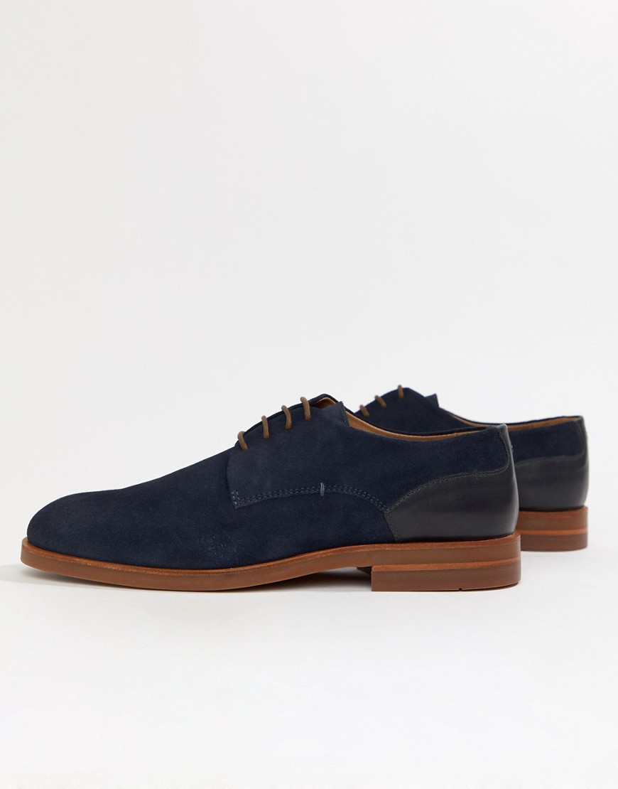 H By Hudson - Anterim - Derby schoenen in marineblauw suède