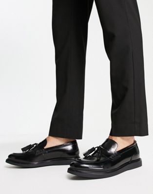 H by Hudson archer loafers in black hi shine leather
