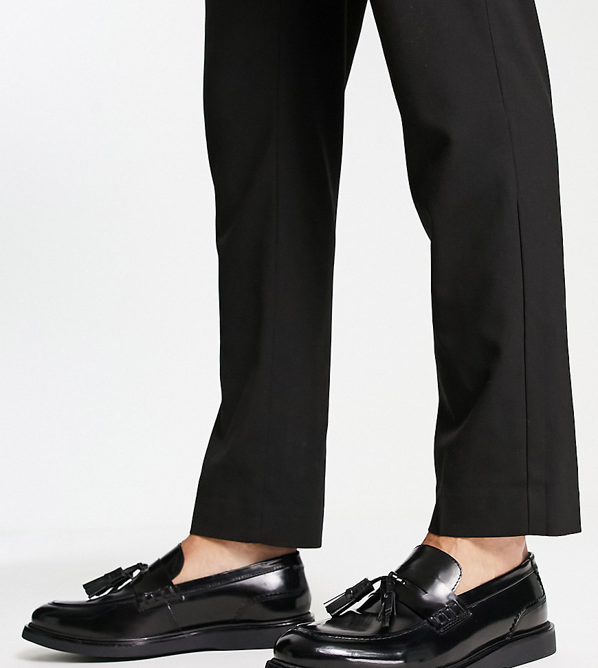 H By Hudson Archer Loafers In Black Hi-shine Leather