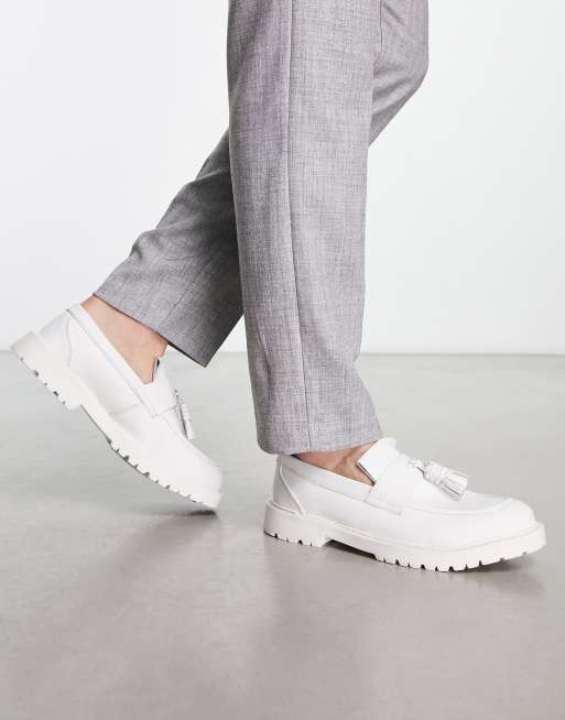 H By Hudson – Banner – Vita loafers i läder, exklusivt hos ASOS 
