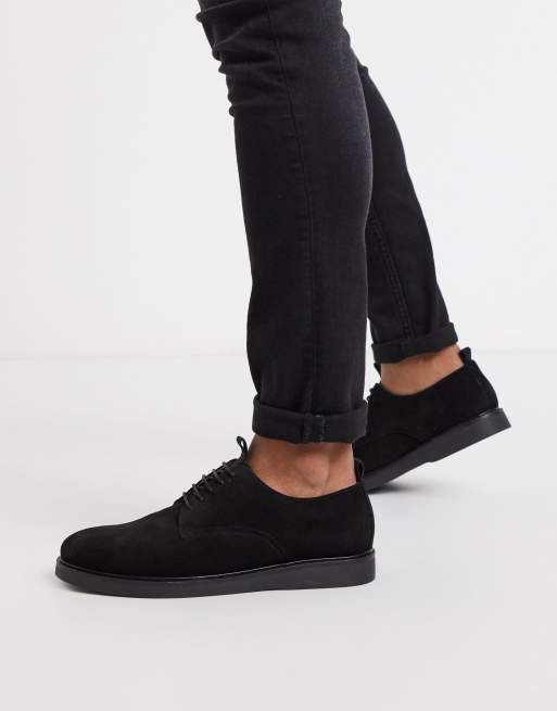 H By Hudson barnstable lace up shoes in black suede