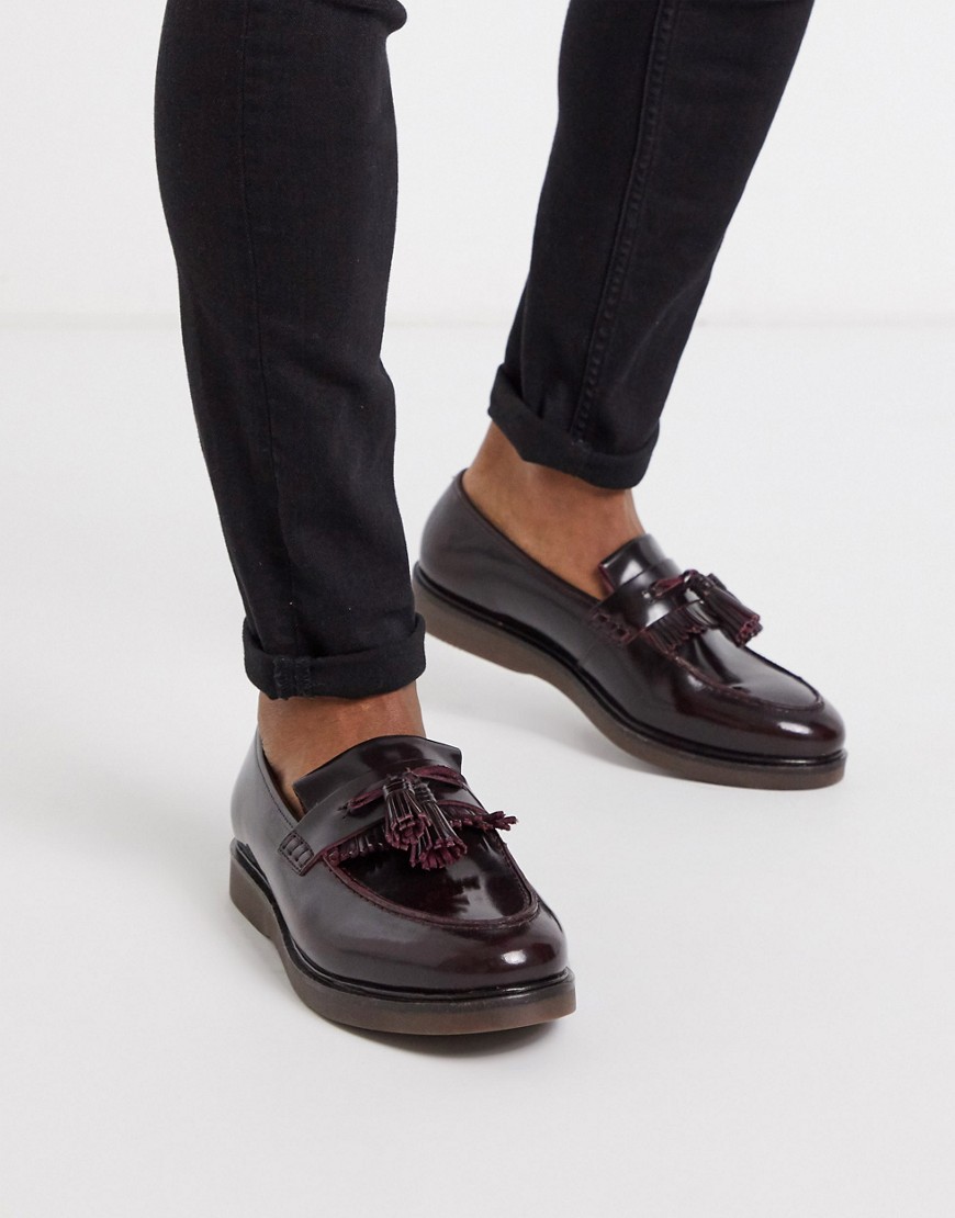 H By Hudson - Calne - Loafers in hoogglanzend bordeauxrood