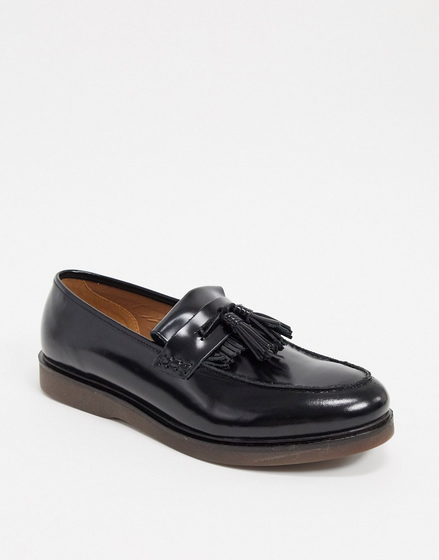 H By Hudson - Calne - Loafers in hoogglanzend zwart