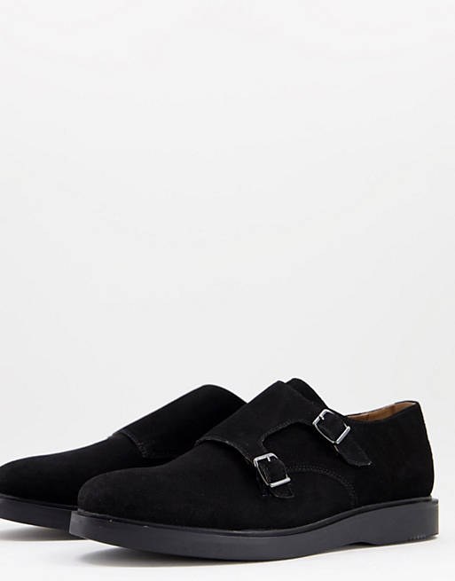 H by Hudson calverson monk shoes in black suede