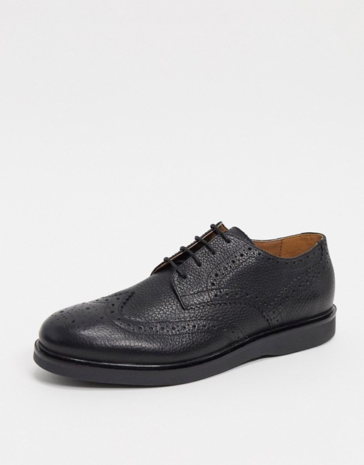 H by Hudson calverston brogues in black leather