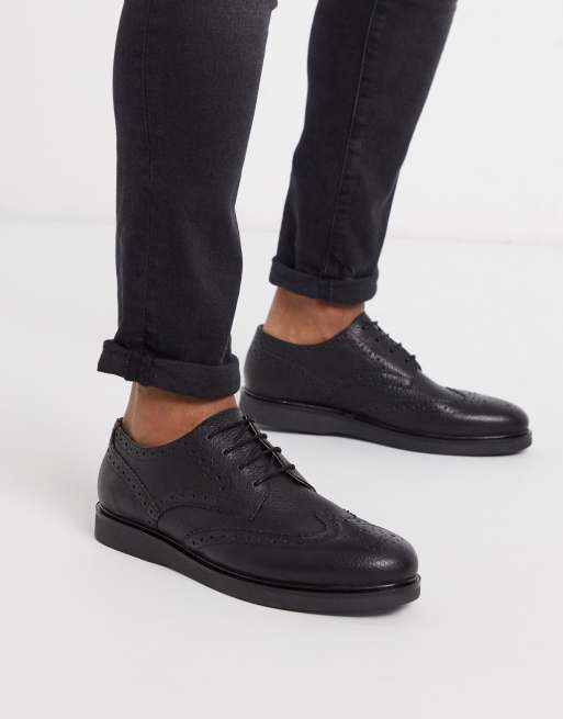 H by Hudson calverston brogues in black leather