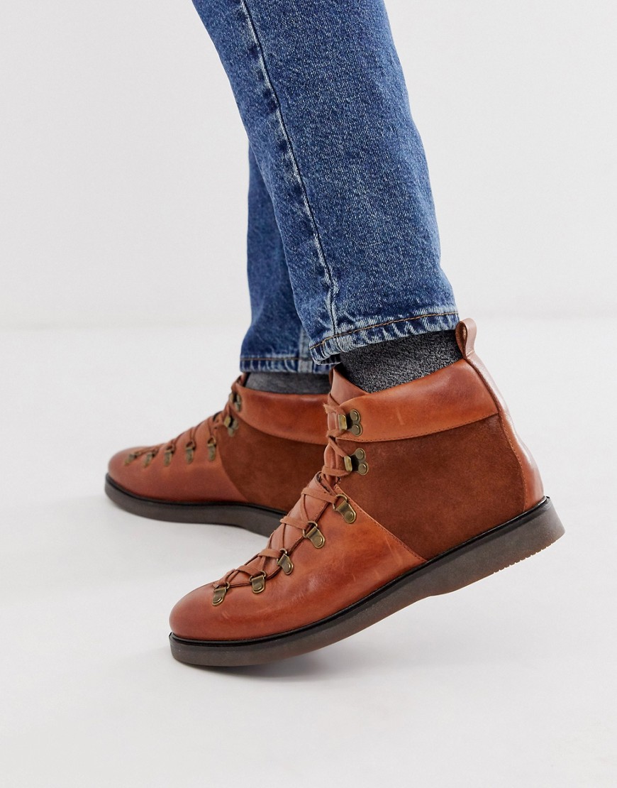 H by Hudson Calverston Hiker boots in tan leather
