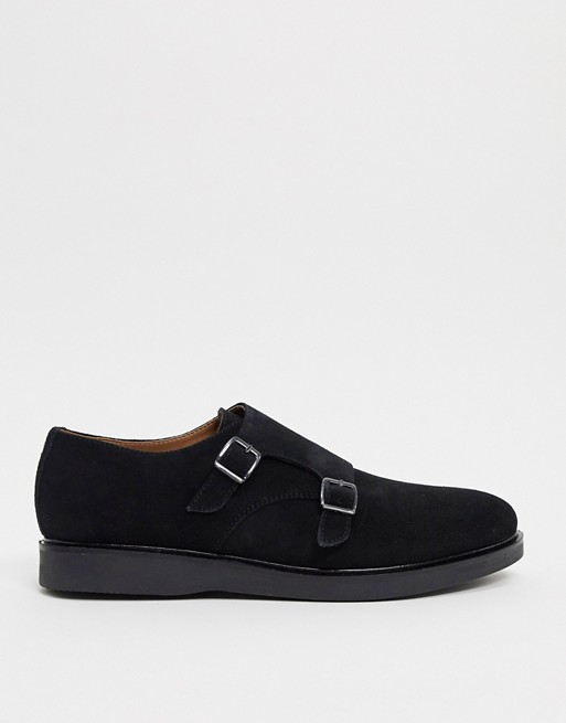 H by Hudson calverstone monk shoes in black suede