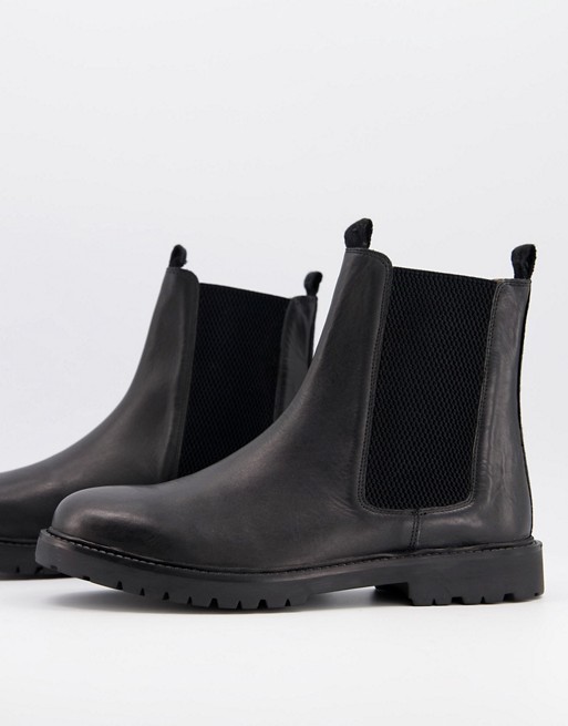 H by Hudson chelsea boots in black leather