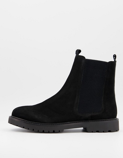 H by Hudson chelsea boots in black suede