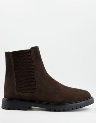 H by Hudson chelsea boots in brown suede